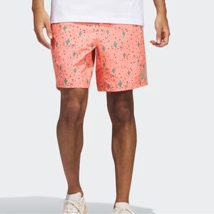 Adidas Adicross Desert Loose Fit 7.5” Golf Shorts Orange Cactus Print XL